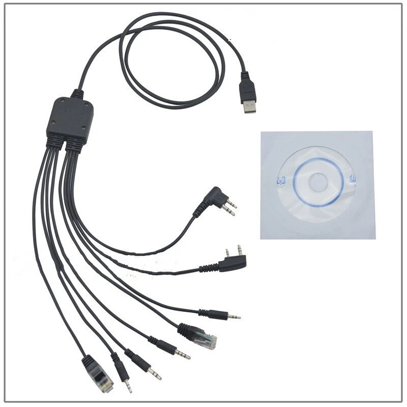 8 in 1 Radio Programming Cable Computer USB cable for Kenwood Baofeng Motorola Yaesu for Icom Walkie Talkie Car Radio