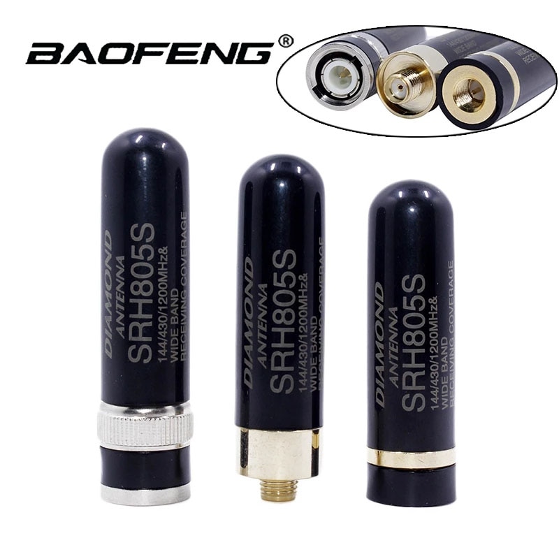 Diamond SRH805S SMA-Female/SMA-Male/BNC Antenna Dual Band Mini Short Antenna for Baofeng UV-5R UV-82 UV-S9 PLUS Walkie Talkie