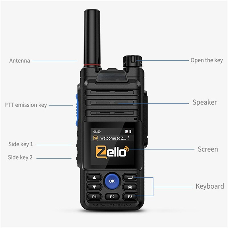 Internet Radio Zello Unlimited Range Poc Radio 6800mAH Real Ptt Bluetooth Network 4G Walkie Talkie for Hunting Trolley Talkie - Image 3