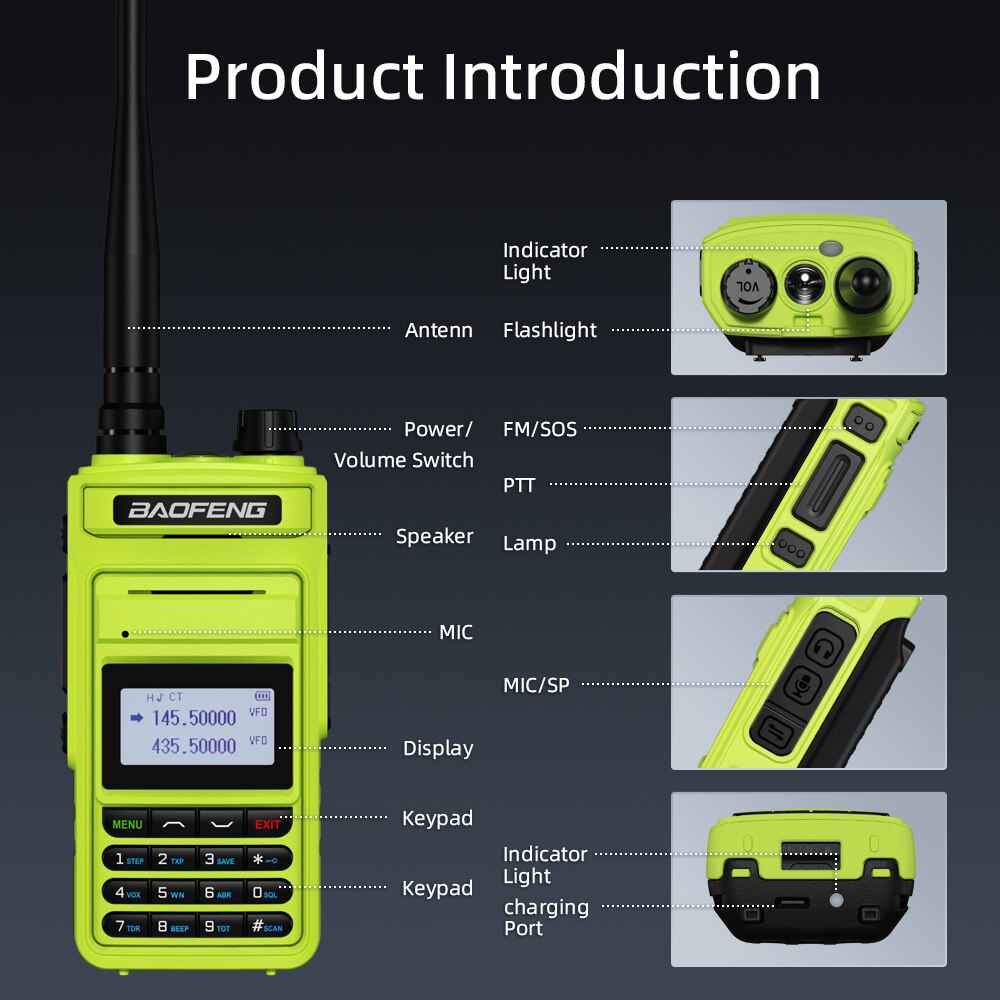 New BAOFENG UV15 Pro Max 10W Dual Band High Power CB Radio Type-C Charger Long Range Ham Radio Walkie Talkie UV-5R Two Way Radio - Image 4
