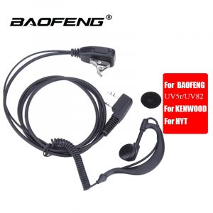 2 PIN Earpiece Headset PTT MIC 1m Walkie Talkie Ear Hook Earbud Interphone Earphone Earpiece for BAOFENG UV-5R KENWOOD HYT