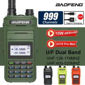 BAOFENG UV15 Pro Max High Power 10W Long Range Walkie Talkie FM Transceiver Dual Band Portable CB Ham Radio Two Way Radio