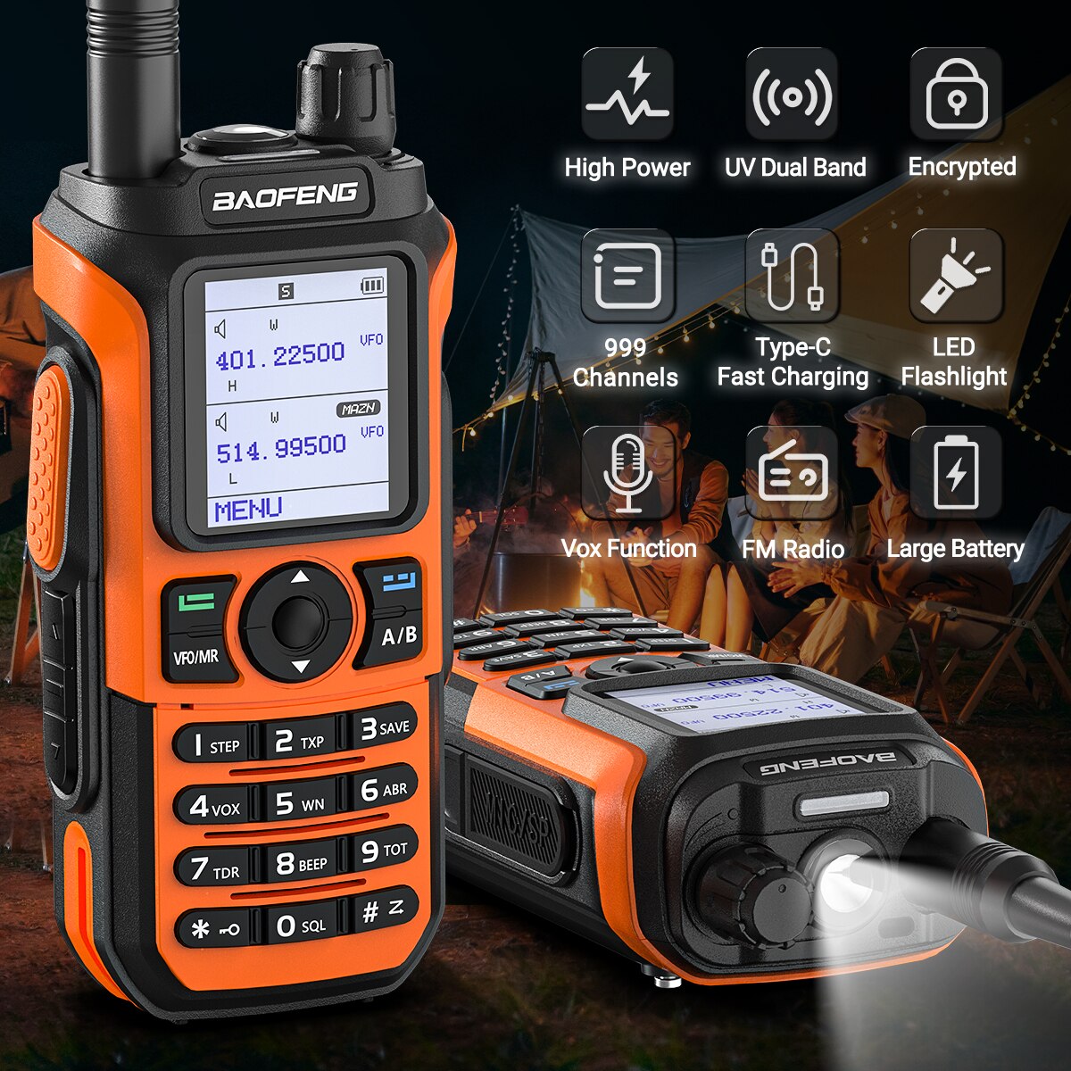 Baofeng UV-21 Pro 10W Walkie Talkie Long Range Portable Ham Radios Type-c Amateur Two-Way Radio UHF VHF For Hunting - Image 6