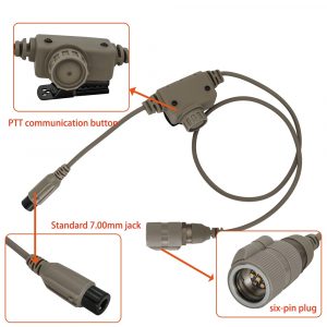 Tactical Headset U94 PTT RAC With 6 Pin Connector for AN/PRC 148 & PRC 152 Walkie-talkie