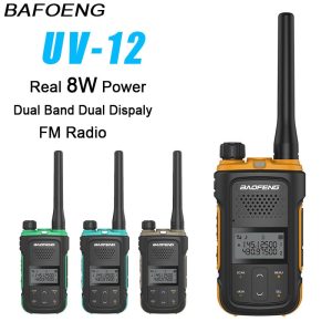 Baofeng UV-12 Walkie Talkie Real 8W Dual Band 128CH Two Way Radio 3800mAh BF-UV12 Portable FM Radio Support Type-C Charging