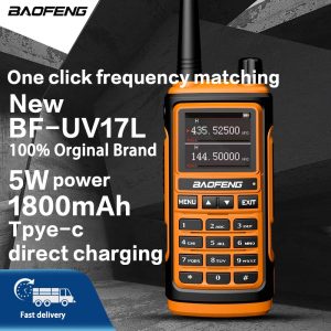 BAOFENG UV-U17L Powerful Handheld Transceiver with UHF VHF Dual Band Long Range Walkie Talkie Ham UV-5R Two Way Radio