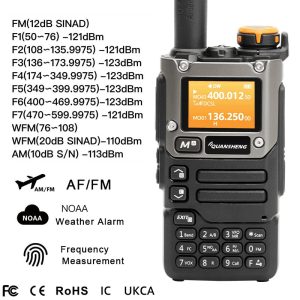 Quansheng UV-K6 Walkie Talkie 5W Air Band Radio Tyep C Charge UHF VHF DTMF FM Scrambler NOAA Wireless Frequency Two Way Radio