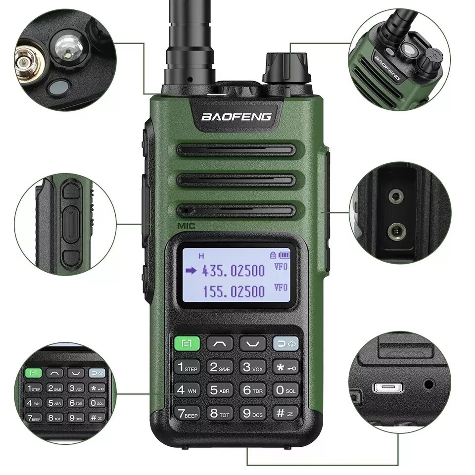 Baofeng UV-13 Pro 10W Walkie Talkie Transceiver GMRS 136-174/400-520MHz With Type-C Charger Two Way Radio - Image 3