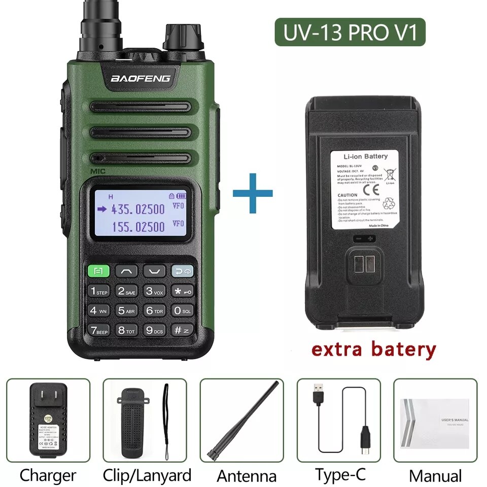 Baofeng UV-13 Pro 10W Walkie Talkie Transceiver GMRS 136-174/400-520MHz With Type-C Charger Two Way Radio - Image 4