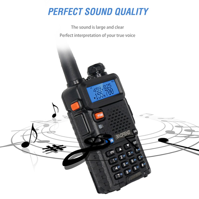 2pcs Baofeng UV-5R Walkie Talkie High Power Amateur Ham CB Radio Station Dual Band Transceiver 5KM Intercom - Image 3