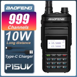 Baofeng P15UV Walkie Talkie 10W High Power Long Range Dual Band FM 999 Channels Handheld HF Transceiver Two Way Ham Radio