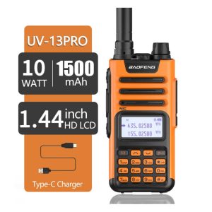 Baofeng UV-13 Pro 5W Walkie Talkie High Power Type-C Charger VHF UHF 10KM Two Way Radio