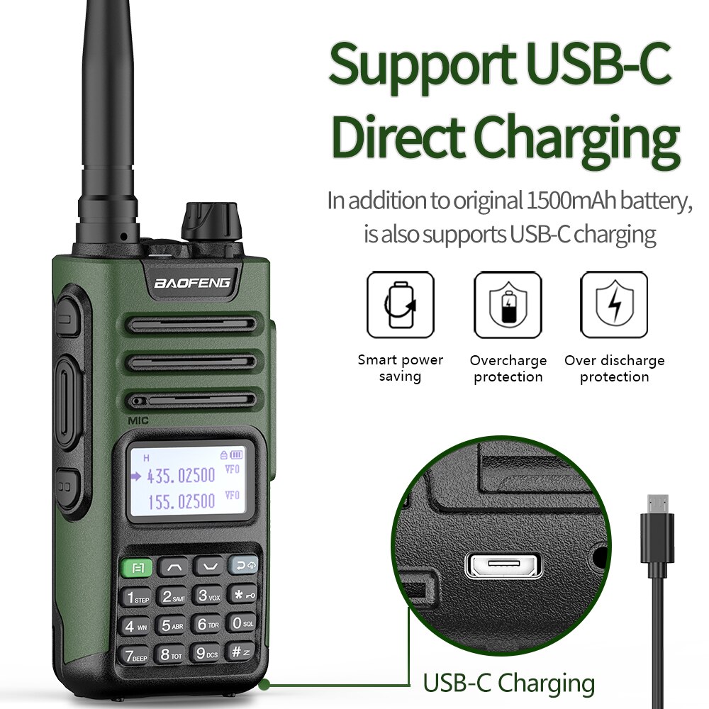 Baofeng UV-13 PRO High Power Antenna Rechargeable Walkie Talkie TYPE-C Charger Long Range Transceiver Ham Two Way Radio - Image 2