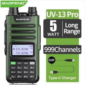 Baofeng UV-13 PRO High Power Antenna Rechargeable Walkie Talkie TYPE-C Charger Long Range Transceiver Ham Two Way Radio