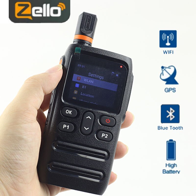 Zello PTT Button Radio 4G Android Walkie Talkie Handy Radio WIFI GPS 4g Sim Card Blue tooth 5000mAh Mobile Ham Radio 5000Km