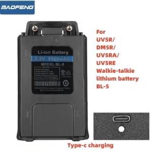 Baofeng UV-5R Walkie Talkie Battery Type-C Charger BL-5R 3800mAh Battery for Walkie Talkie BF-F8 UV-5RE UV-5RA UV-5RB