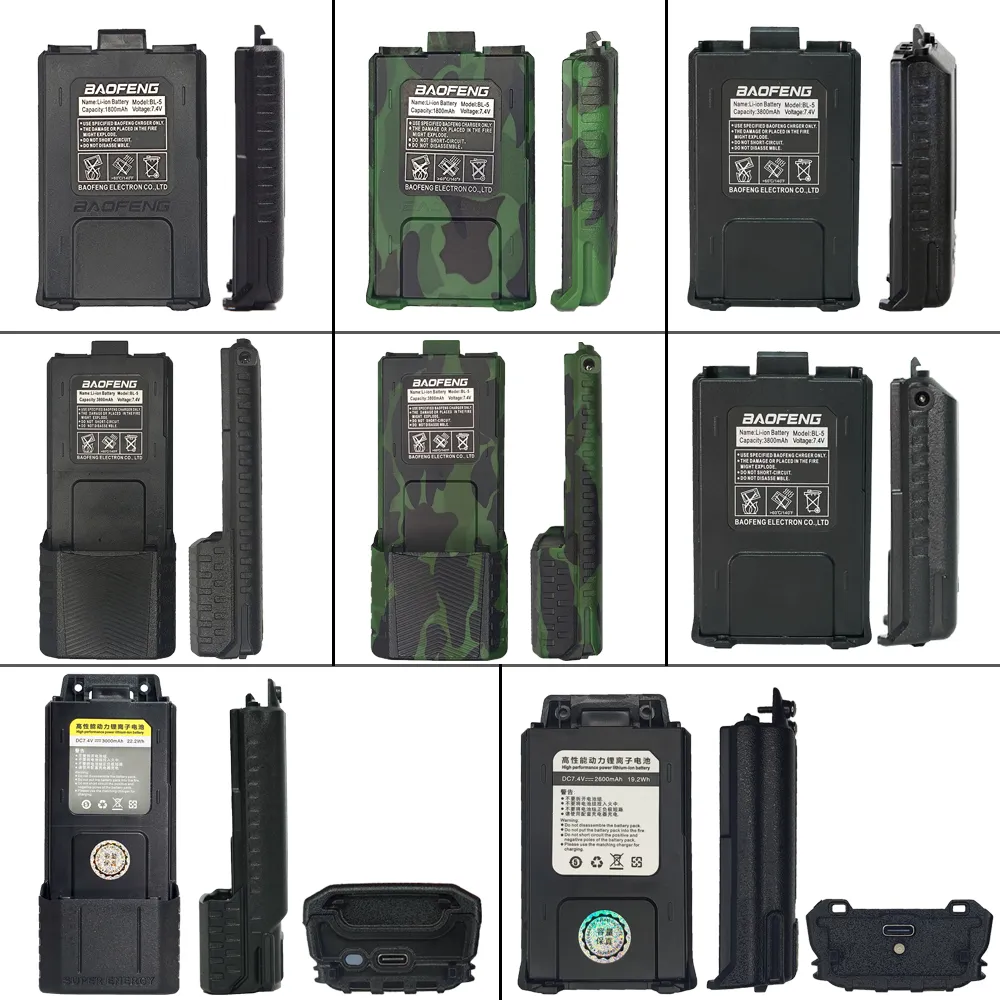 Baofeng UV-5R Walkie Talkie Battery Type-C USB BL-5R 2600mAh 3000mAh Battery for Walkie Talkie BF-F8 UV-5RE UV-5RA UV-5RB - Image 6