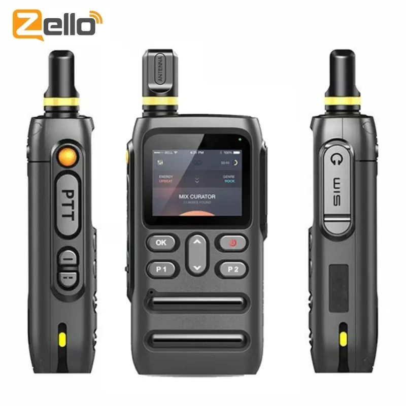 Zello 4G Android Walkie Talkie Handy WIFI GPS Sim Card Bluetooth Mobile Ham Radio 100km Two Way Radio 5000Km