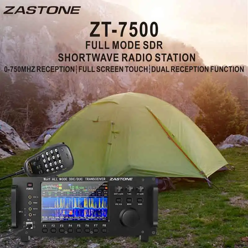 ZASTONE ZT7500 SDR Short Wave Transceiver HF LF 6M VHF UHF DDC DUC All Mode Mobile Radio 20W 0-750MHZ Receive Touch Screen - Image 4