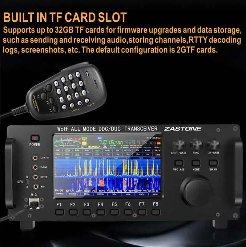 ZASTONE ZT7500 SDR Short Wave Transceiver HF LF 6M VHF UHF DDC DUC All Mode Mobile Radio 20W 0-750MHZ Receive Touch Screen - Image 5