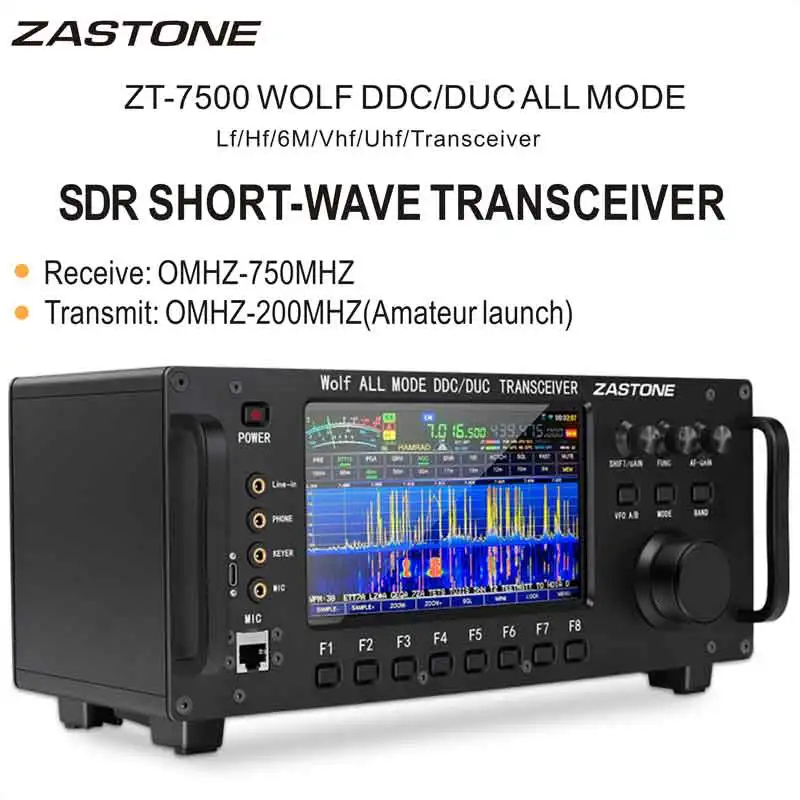 ZASTONE ZT7500 SDR Short Wave Transceiver HF LF 6M VHF UHF DDC DUC All Mode Mobile Radio 20W 0-750MHZ Receive Touch Screen - Image 2