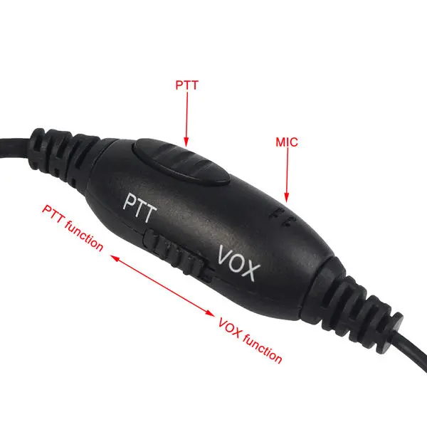 20x M-type 2 Pins PTT/VOX Inline PTT Microphone Earpiece for Motorola CT250 Radio Mag One - Image 3