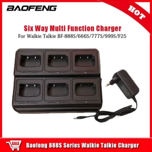 Six Way Multi Function Charger for Baofeng Walkie Talkie BF-666S BF-777S BF-888S BF-999S Retevis H777 Two Way Radio Or Battery