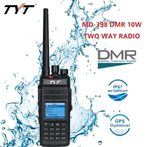 TYT Waterproof IP-67 Walkie Talkie MD-398 DMR Digital Two Way Radio 10 Watt Long Range DMR Radio GPS Ham Radio HF Transceiver