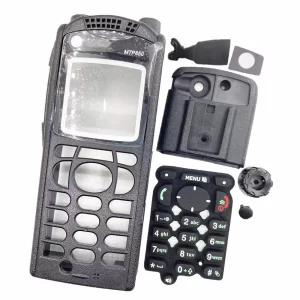 Black Front Shell Housing Case Cover W/ Back Clip Dust Cover Digital Number Rubber Knob For Motorola MTP850 Radio Walkie Talkie