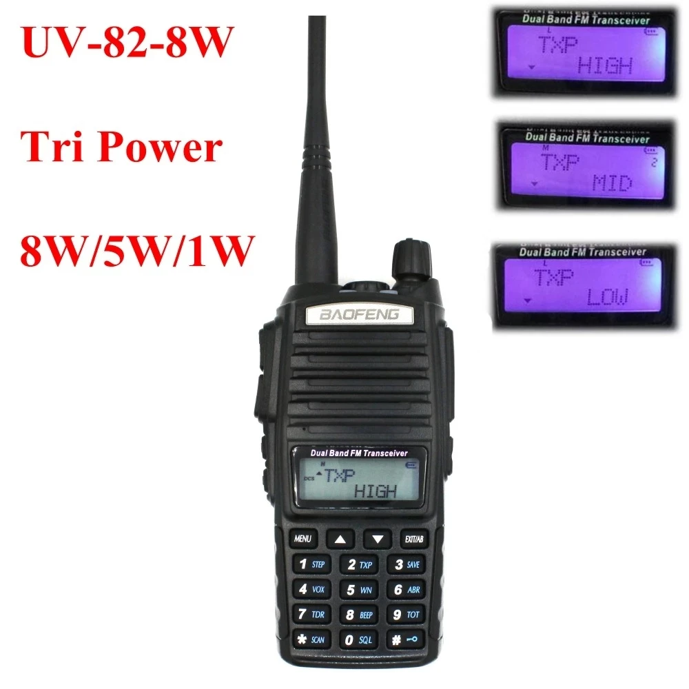 6PCS Baofeng UV-82 Radio Dual band 8W PowerfuL Walkie Talkie 136-174&400-520MHz 2800mAH battery Two Way Radio - Image 2