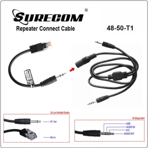 48-50-T1 Repeater Controller Cable for TYT MOBILE TH-9000 TH-9000D Mobile Radio Line Work with Surecom Box