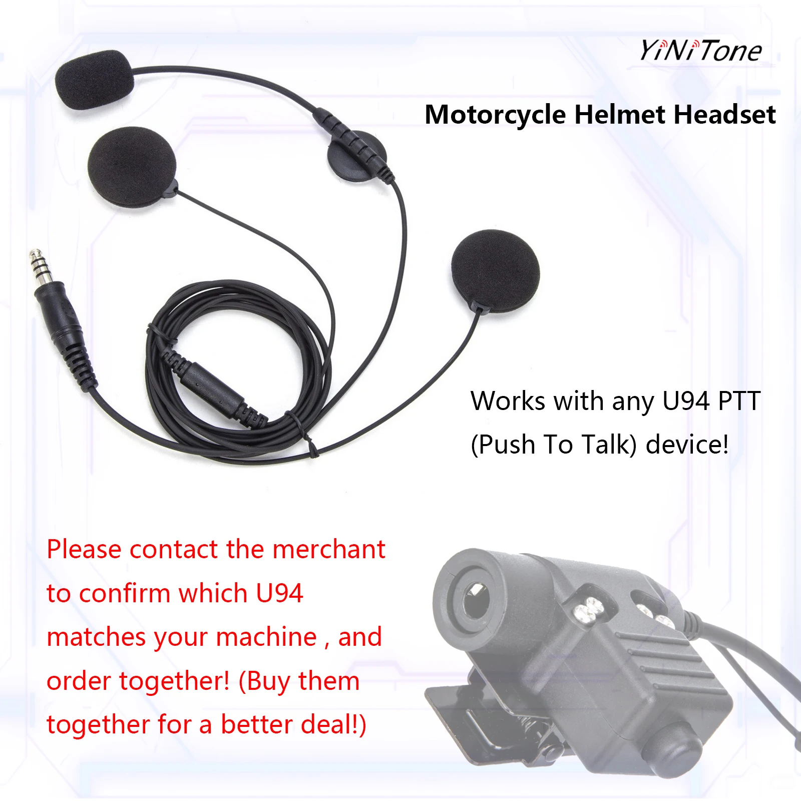 Helmet Earphone For Kenwood Baofeng Ham Two Way Radio with Boom Mic Civilian Wired 7.1mm Plug NATO Motorcycle Headset - Image 5