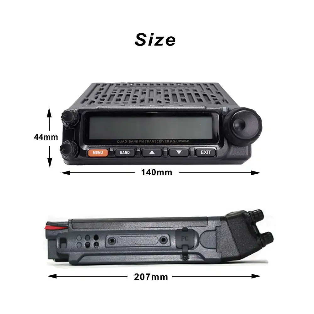 WOUXUN KG-UV980P 50W Quad Band Mobile Radio VHF & UHF Air Band Receiving Cross Band Repeater Car Walkie Talkie - Image 5