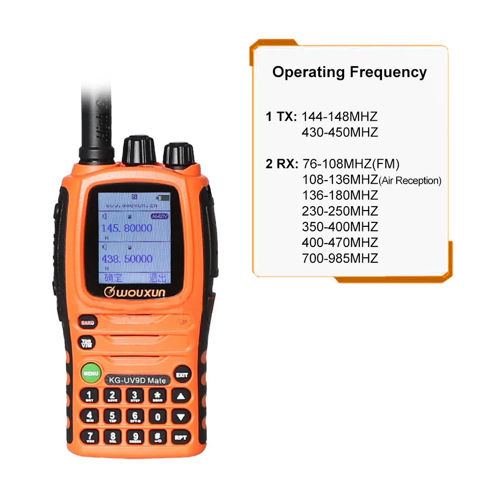 Wouxun KG-UV9D Mate 7 band Air Band 10W Powerfrul 3200mAh Cross band Repeater Amateur Radio Walkie Talkie Upgrade KG-UV9D Plus - Image 2