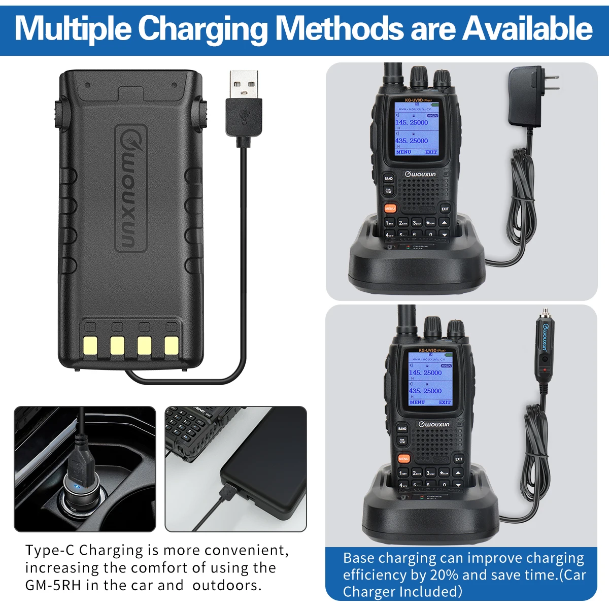 Wouxun KG-UV9D Plus Air Band Walkie Talkie VHF UHF Type-C Cross Band Repeater Transmission Communciator DTMF Ham Two Way Radio - Image 5