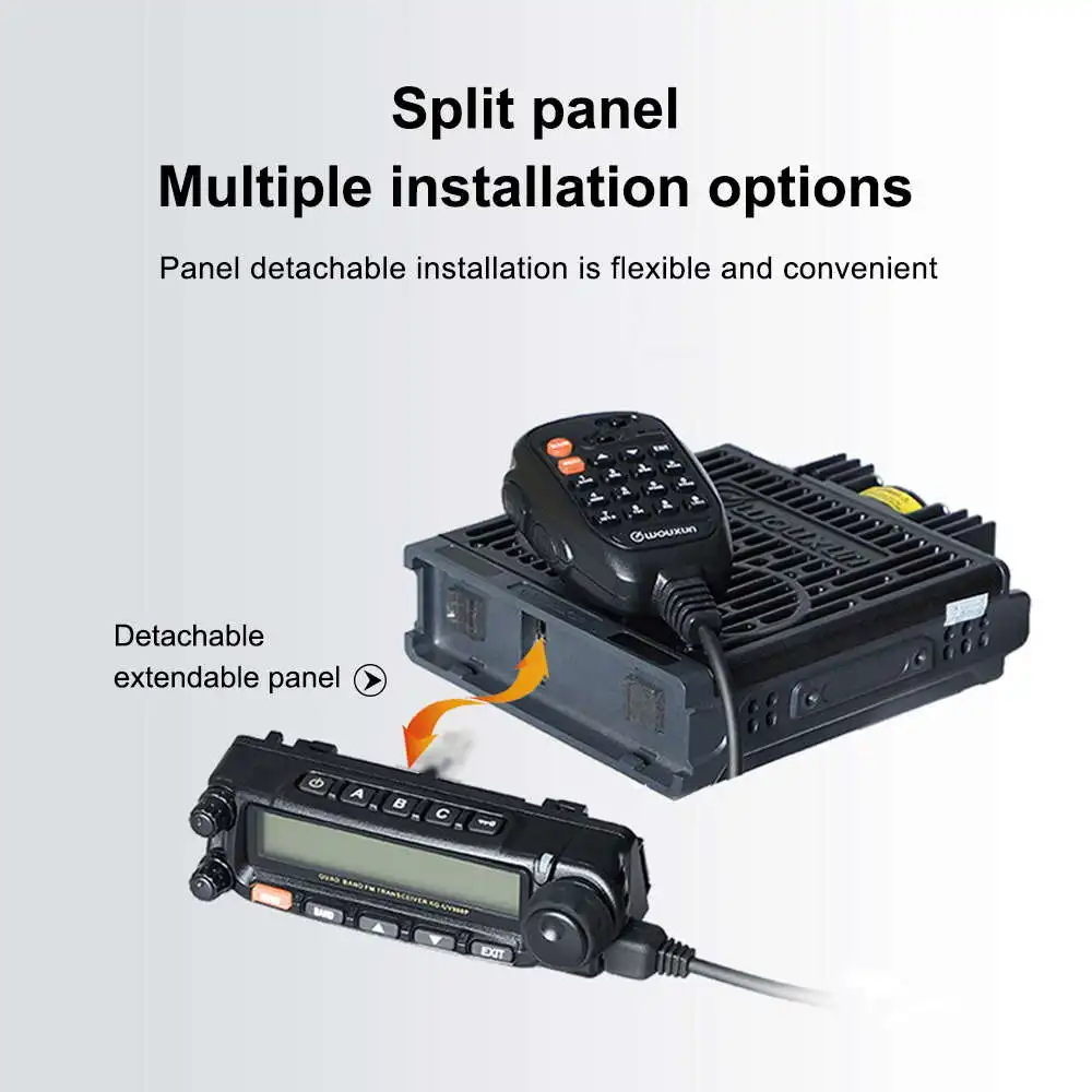 WOUXUN KG-UV980P 50W Quad Band Mobile Radio VHF & UHF Air Band Receiving Cross Band Repeater Car Walkie Talkie - Image 3