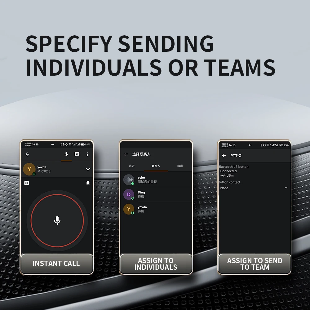 Wireless Bluetooth PTT Walkie Talkie Control Button with Adjustable Strap for IOS Android Phone Zello Push-to-Talk Button - Image 2