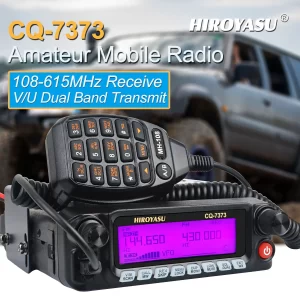 HIROYASU CQ-7373 Detachable Front Panel 108-615MHz Eight Bands Rx VU Dual Band Tx 50W 100Ch Air Band Amateur Mobile Transceiver