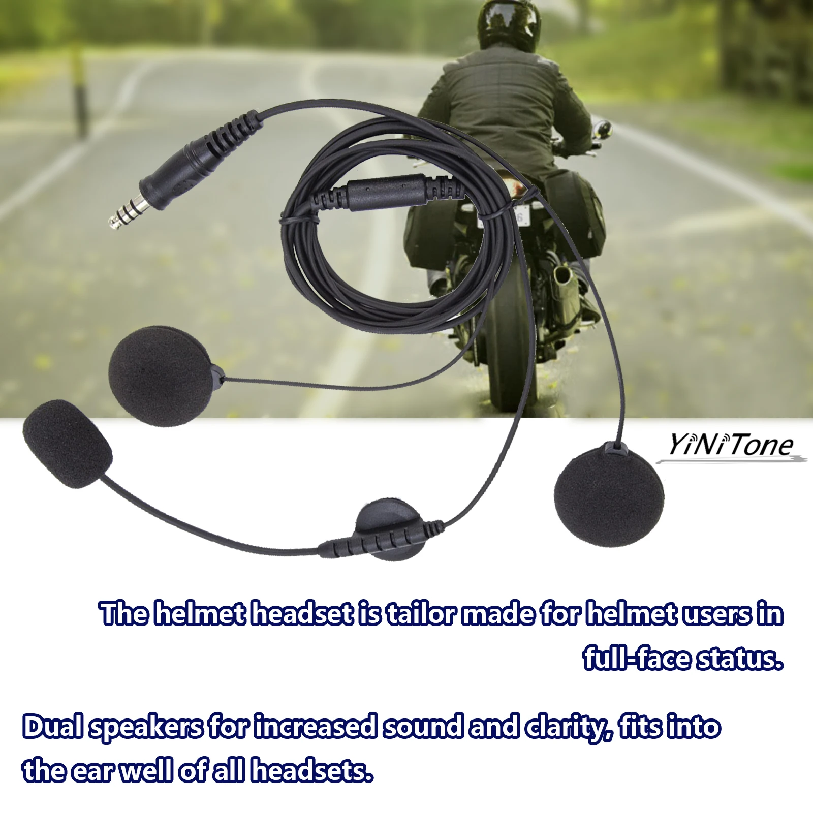 Helmet Earphone For Kenwood Baofeng Ham Two Way Radio with Boom Mic Civilian Wired 7.1mm Plug NATO Motorcycle Headset - Image 2