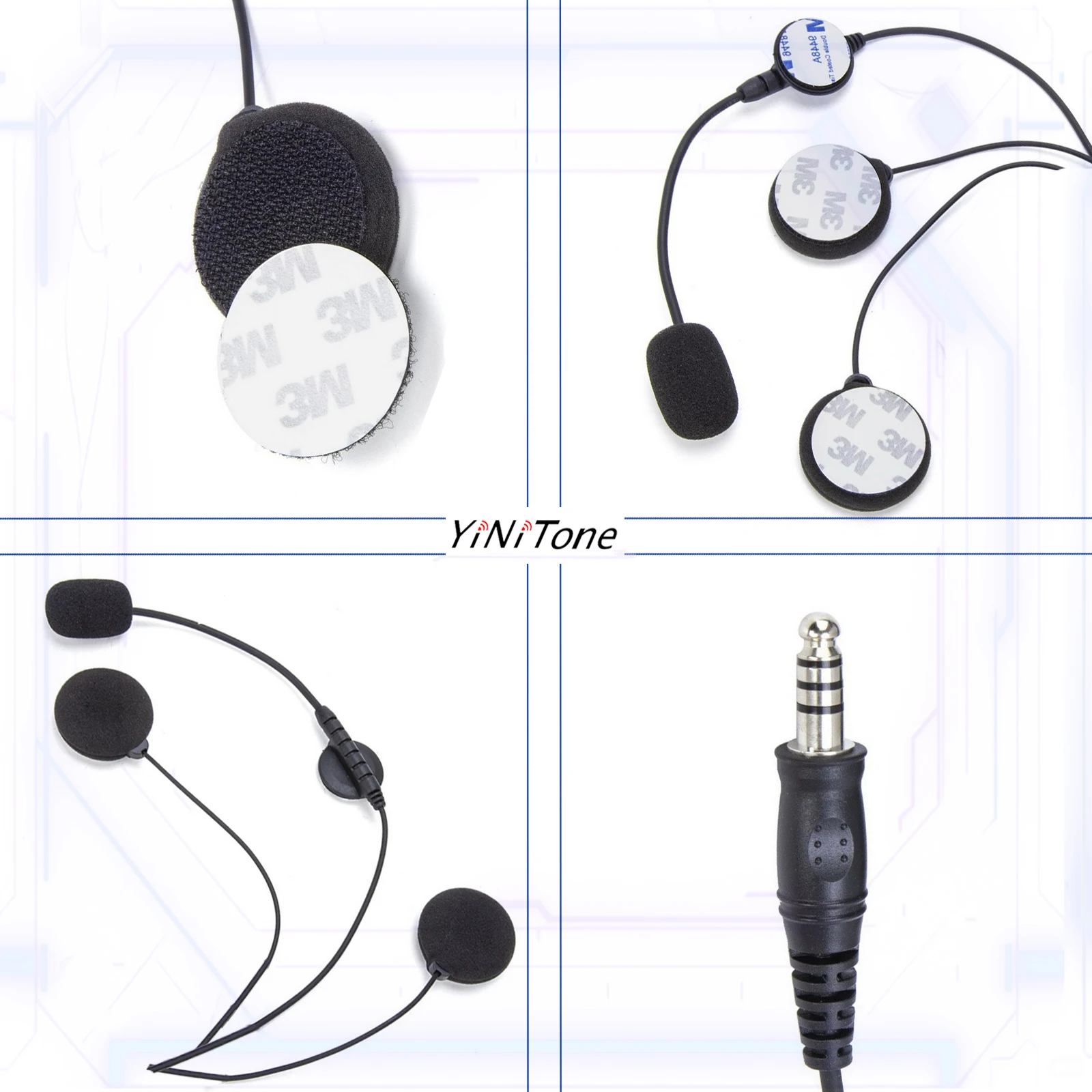 Helmet Earphone For Kenwood Baofeng Ham Two Way Radio with Boom Mic Civilian Wired 7.1mm Plug NATO Motorcycle Headset - Image 6