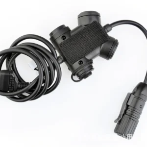 U94 Double PTT Key Cable Plug Adapter for Kenwood Yaesu Motorola ICOM HAM Two Way Radio Tactical Earpiece Headphone