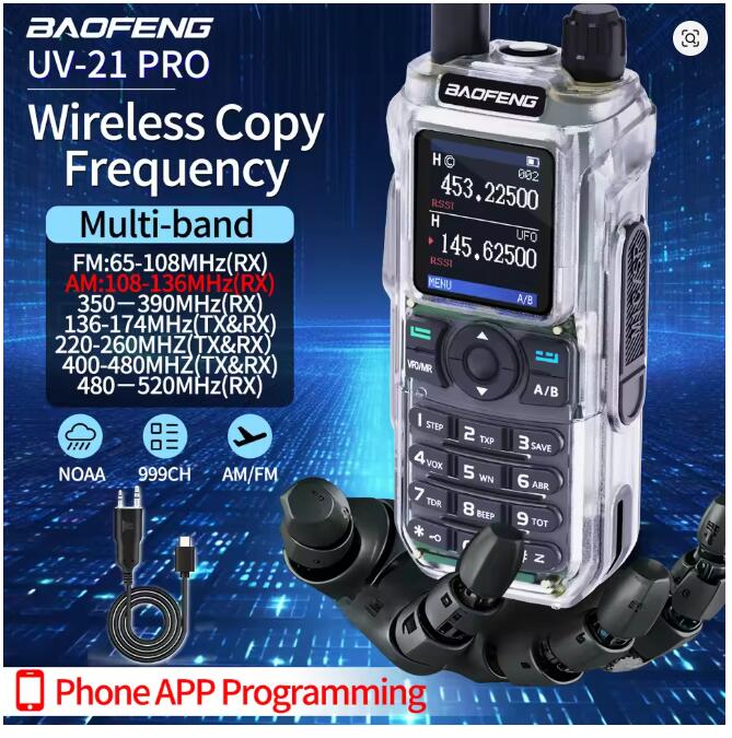 Cheap Low Price Baofeng UV-21 Pro Walkie Talkie Phone APP Programming Ham Radios