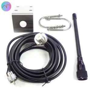VHF Marine Antenna 156-163Mhz Rubber Waterproof Mast Aerial with 5M RG-58 Cable for Boat Sailboat Yacht